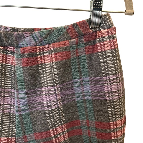 Vintage 70s Johnny Appleseed’s knit plaid trouser pants gray pink purple green - Picture 4 of 9